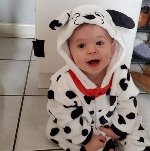 Adorable baby dalmatian dog costume